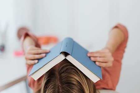 a woman with a book